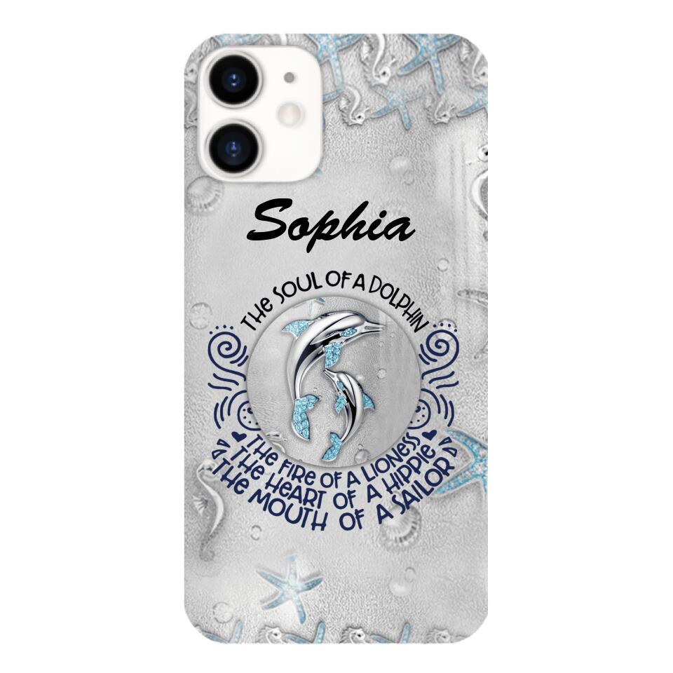 PERSONALIZED DOLPHIN GIRL WITH NAME PHONECASE QTTQ2603