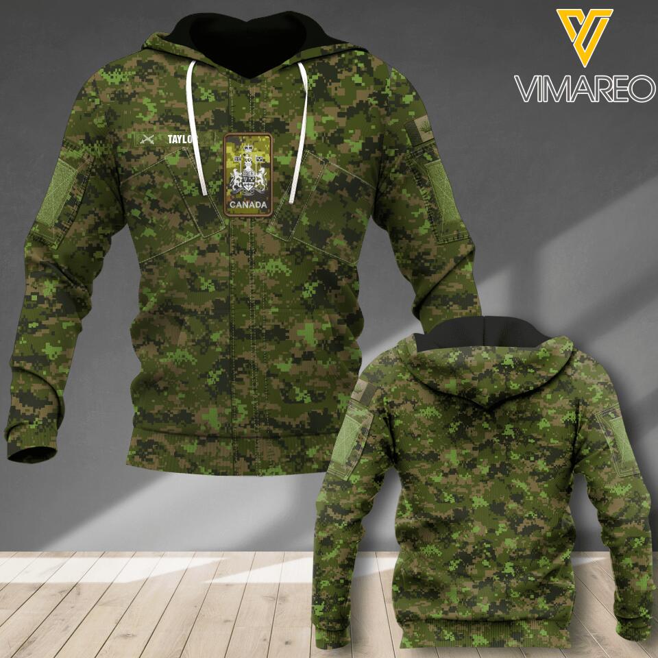 Personalized Canadian Soldier Camo Hoodie Printed 22MAR-DT26