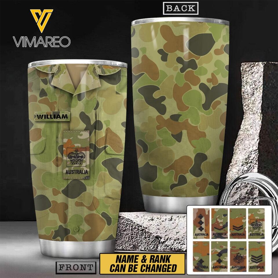 Personalized Australian Soldier Tumbler Printed 22MAR-HC26