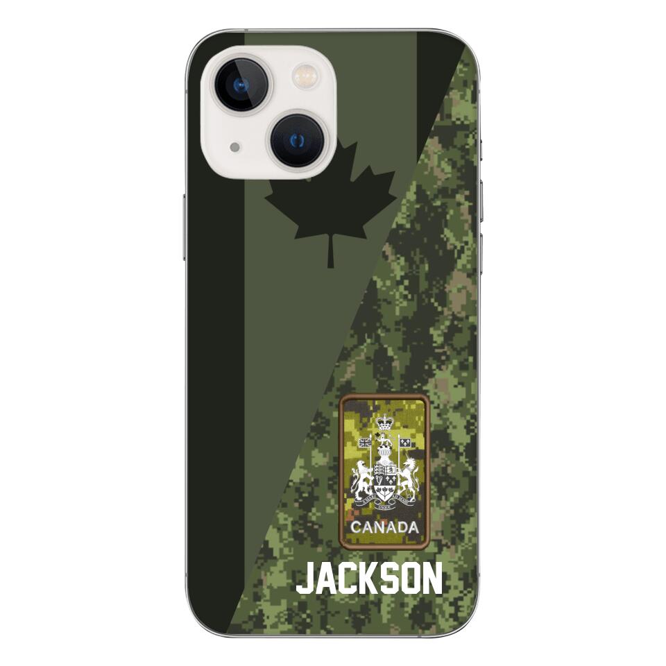 PERSONALIZED CANADIAN ARMY CAMO RANK PHONECASE QTMQ2603