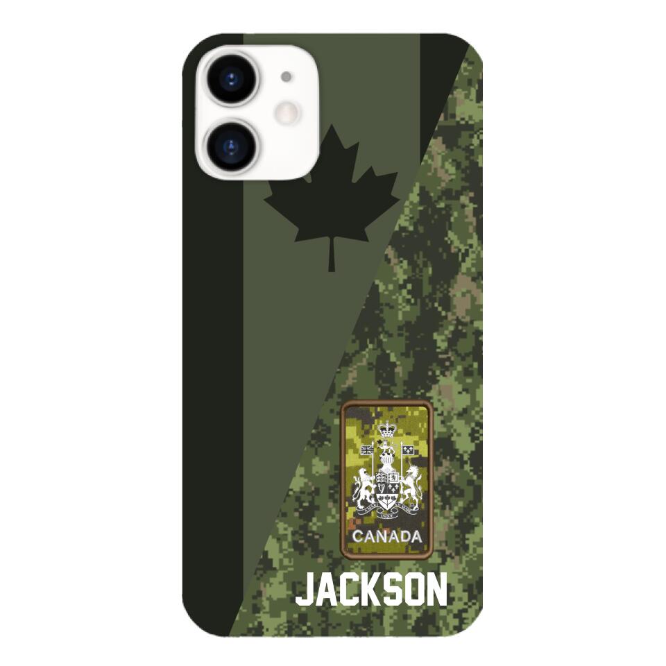 PERSONALIZED CANADIAN ARMY CAMO RANK PHONECASE QTMQ2603