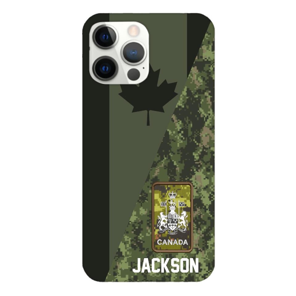 PERSONALIZED CANADIAN ARMY CAMO RANK PHONECASE QTMQ2603