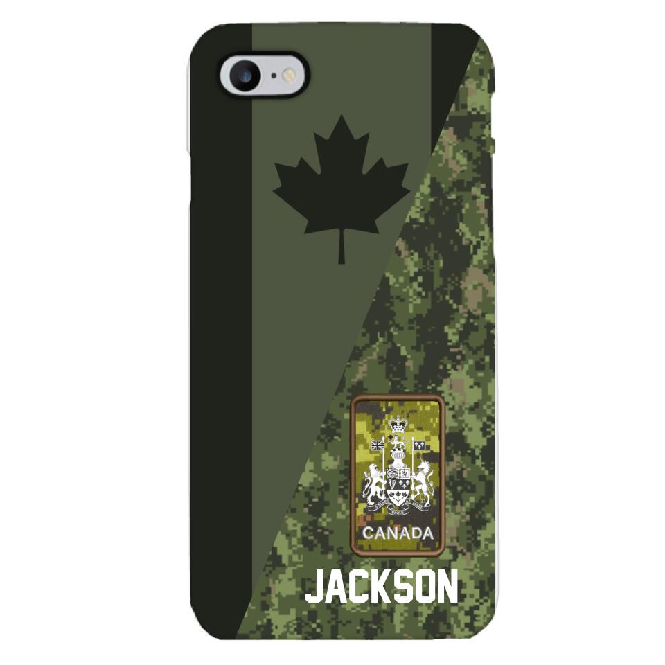 PERSONALIZED CANADIAN ARMY CAMO RANK PHONECASE QTMQ2603
