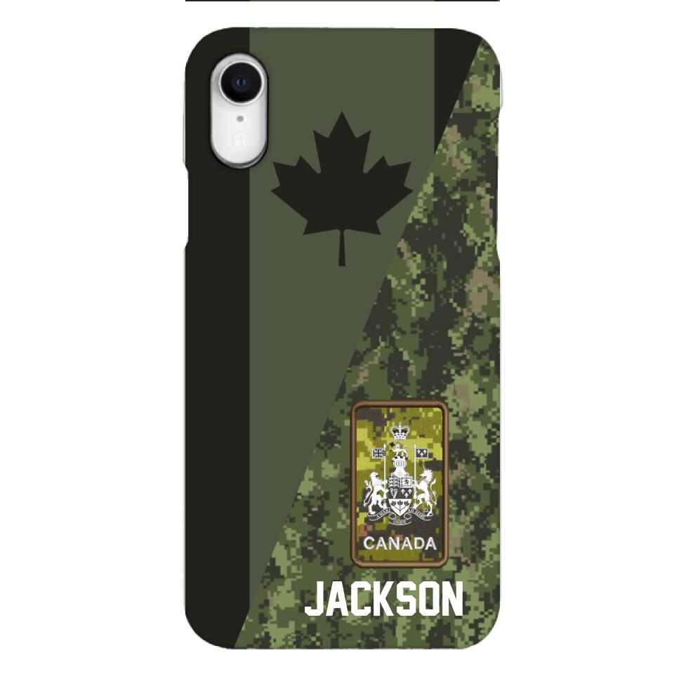 PERSONALIZED CANADIAN ARMY CAMO RANK PHONECASE QTMQ2603