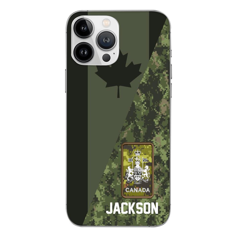 PERSONALIZED CANADIAN ARMY CAMO RANK PHONECASE QTMQ2603