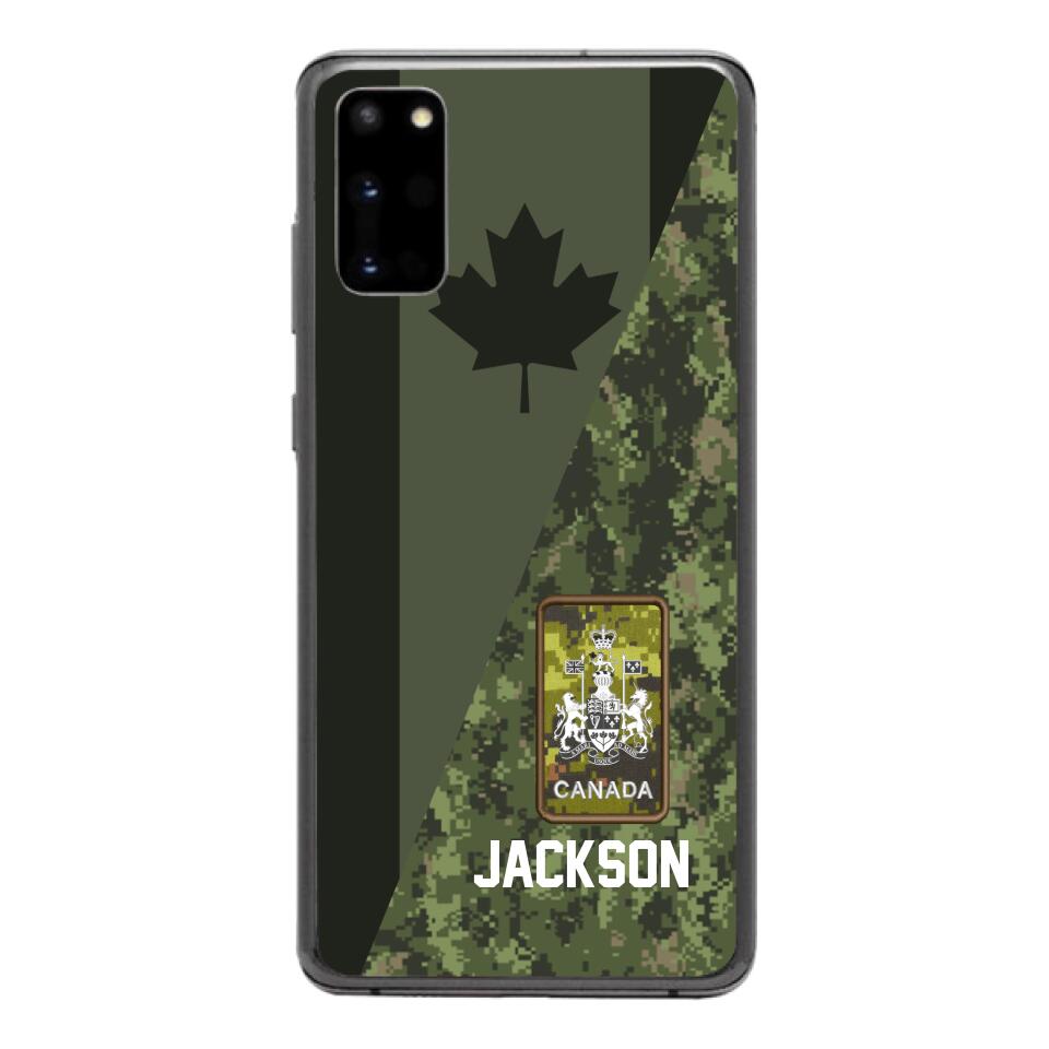 PERSONALIZED CANADIAN ARMY CAMO RANK PHONECASE QTMQ2603