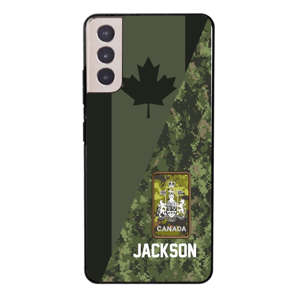 PERSONALIZED CANADIAN ARMY CAMO RANK PHONECASE QTMQ2603