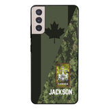 PERSONALIZED CANADIAN ARMY CAMO RANK PHONECASE QTMQ2603