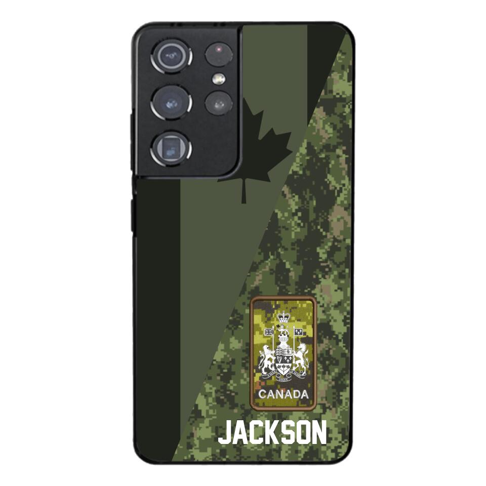 PERSONALIZED CANADIAN ARMY CAMO RANK PHONECASE QTMQ2603