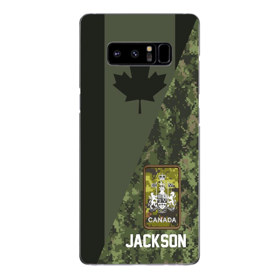 PERSONALIZED CANADIAN ARMY CAMO RANK PHONECASE QTMQ2603