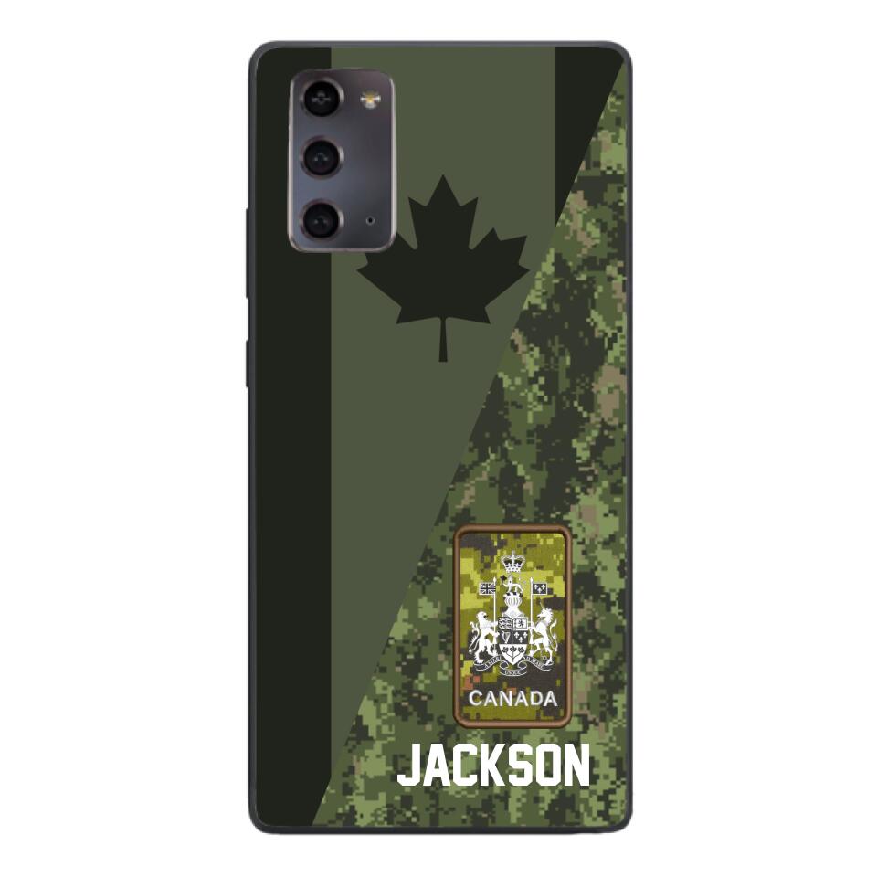 PERSONALIZED CANADIAN ARMY CAMO RANK PHONECASE QTMQ2603