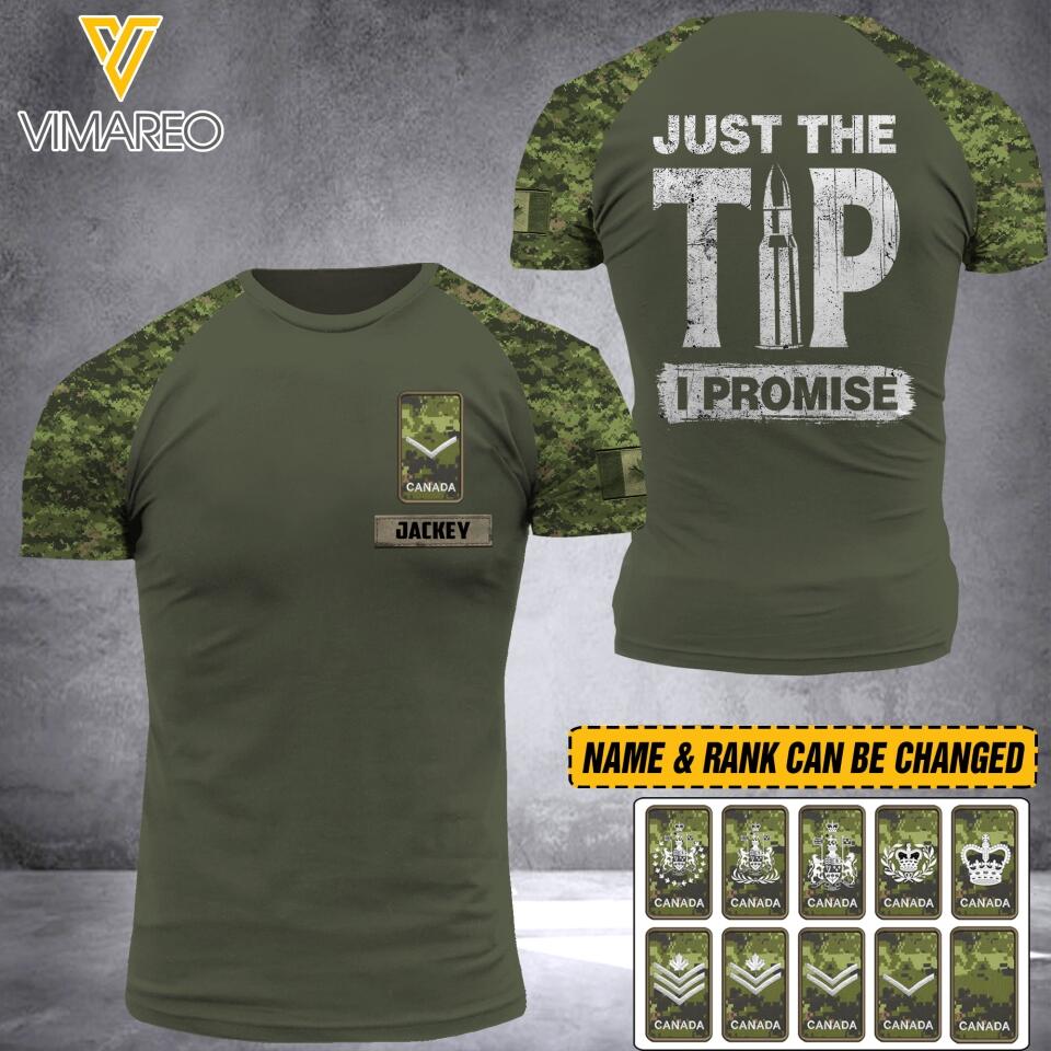 Personalized Canadian Soldier Camo Tshirt Printed 22MAR-HQ26
