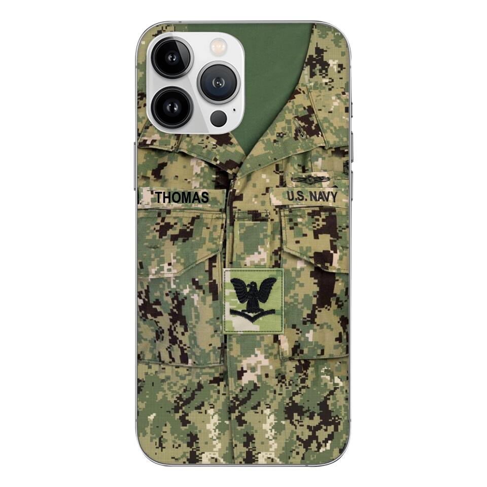 Personalized U.S.Navy Camo Phone Case Printed 25MAR-DT26