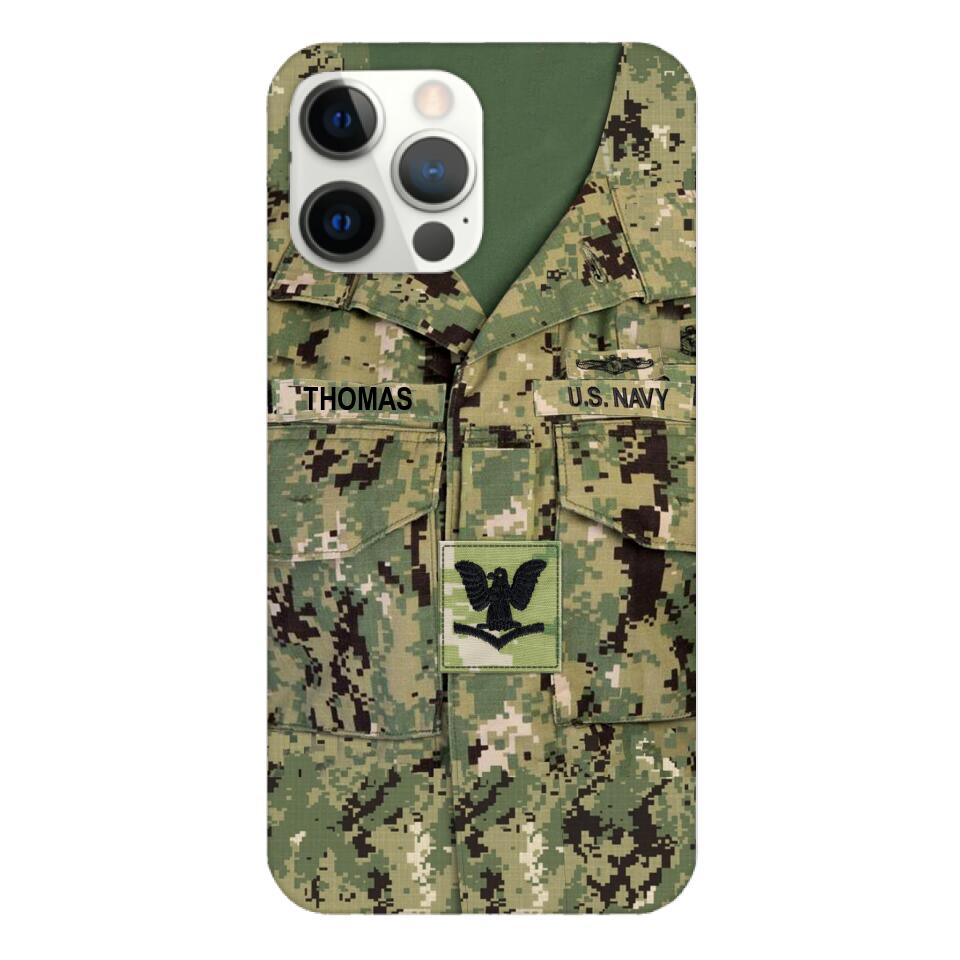Personalized U.S.Navy Camo Phone Case Printed 25MAR-DT26