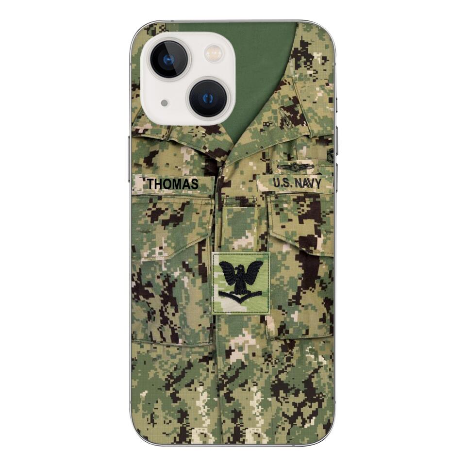Personalized U.S.Navy Camo Phone Case Printed 25MAR-DT26