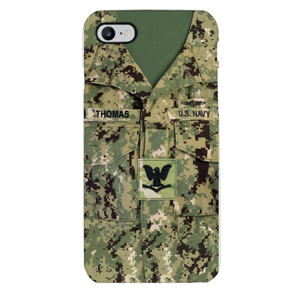 Personalized U.S.Navy Camo Phone Case Printed 25MAR-DT26