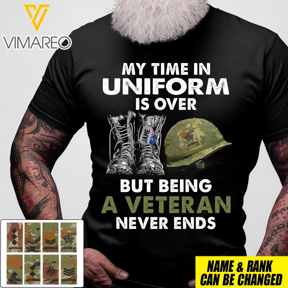 Personalized Australian Veterans Tshirt Printed 22MAR-MQ26