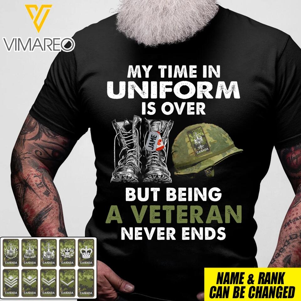 Personalized Canadian Veterans Tshirt Printed 22MAR-MQ26