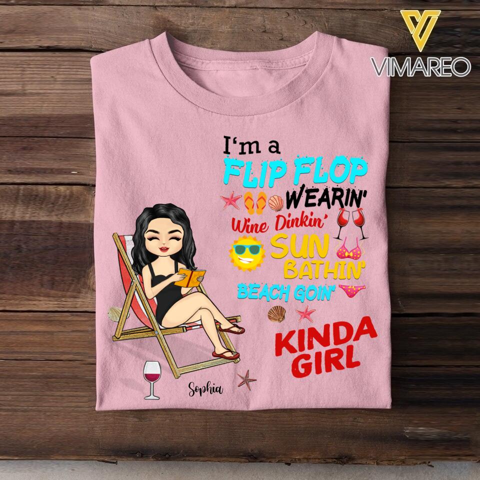 Personalized I'm Flip Flop Sun Bathing Beach Going Tumbler Tshirt QTDT2803