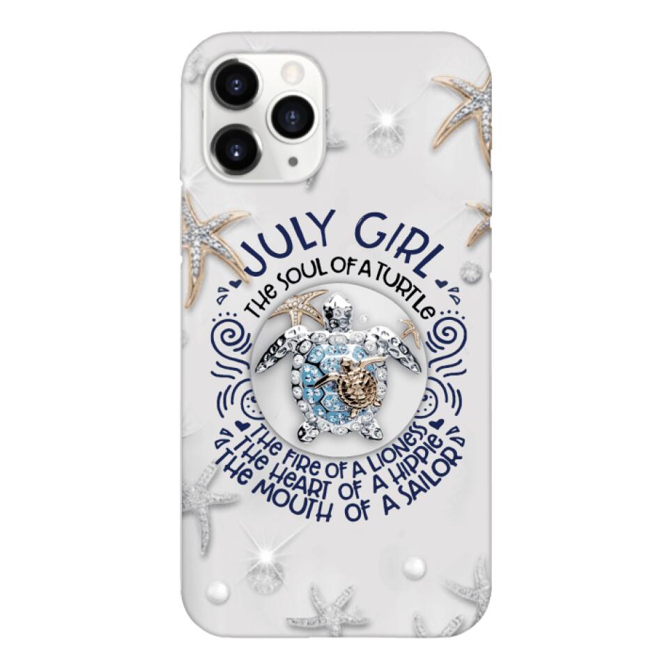 PERSONALIZED JULY TURTLE GIRL PHONECASE QTTQ2803