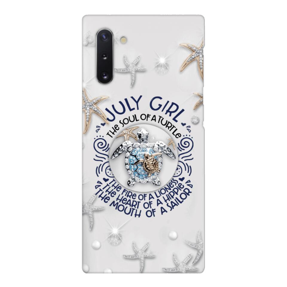 PERSONALIZED JULY TURTLE GIRL PHONECASE QTTQ2803