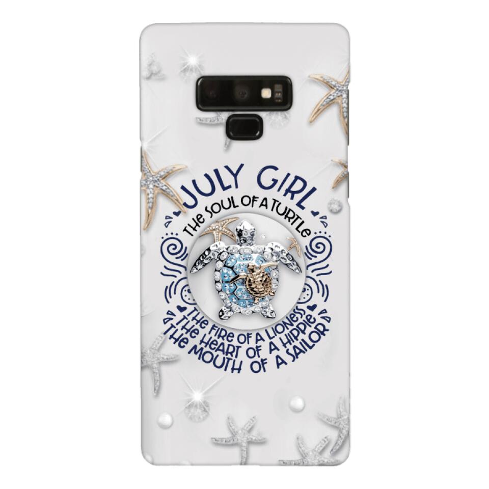PERSONALIZED JULY TURTLE GIRL PHONECASE QTTQ2803