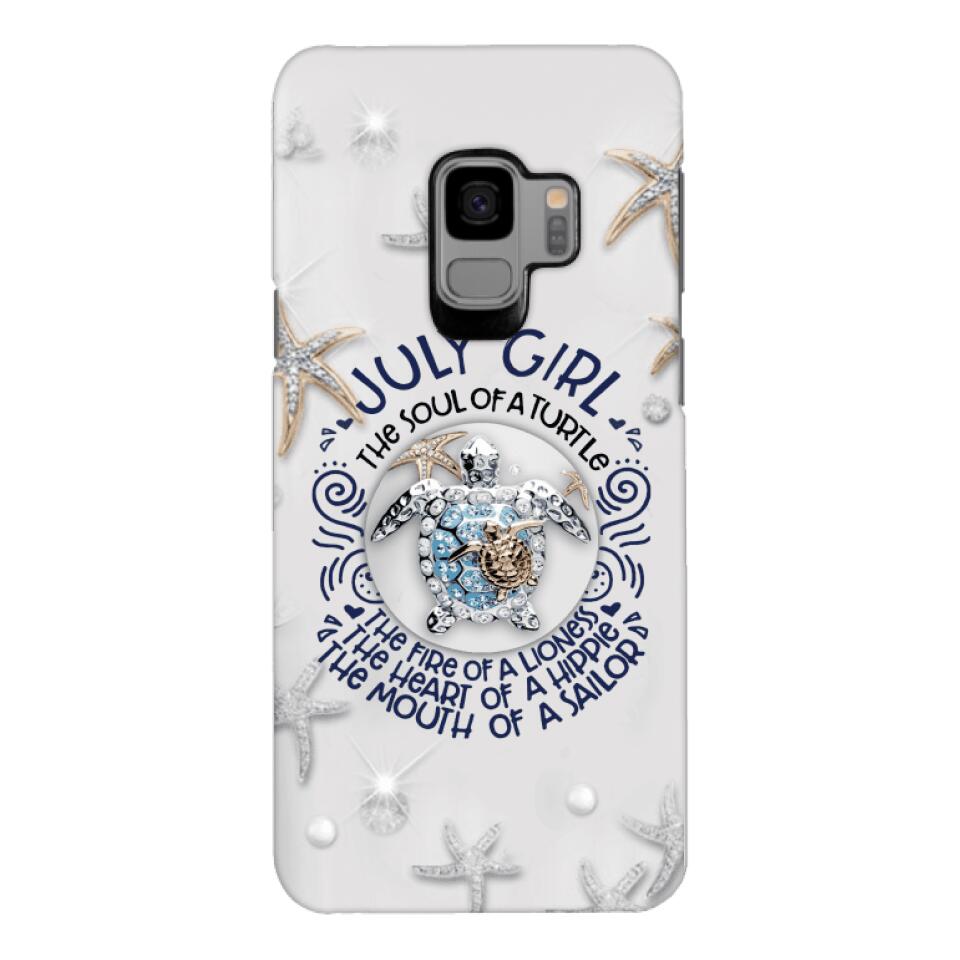 PERSONALIZED JULY TURTLE GIRL PHONECASE QTTQ2803