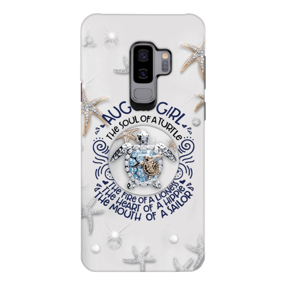 PERSONALIZED AUGUST TURTLE GIRL PHONECASE QTTQ2803