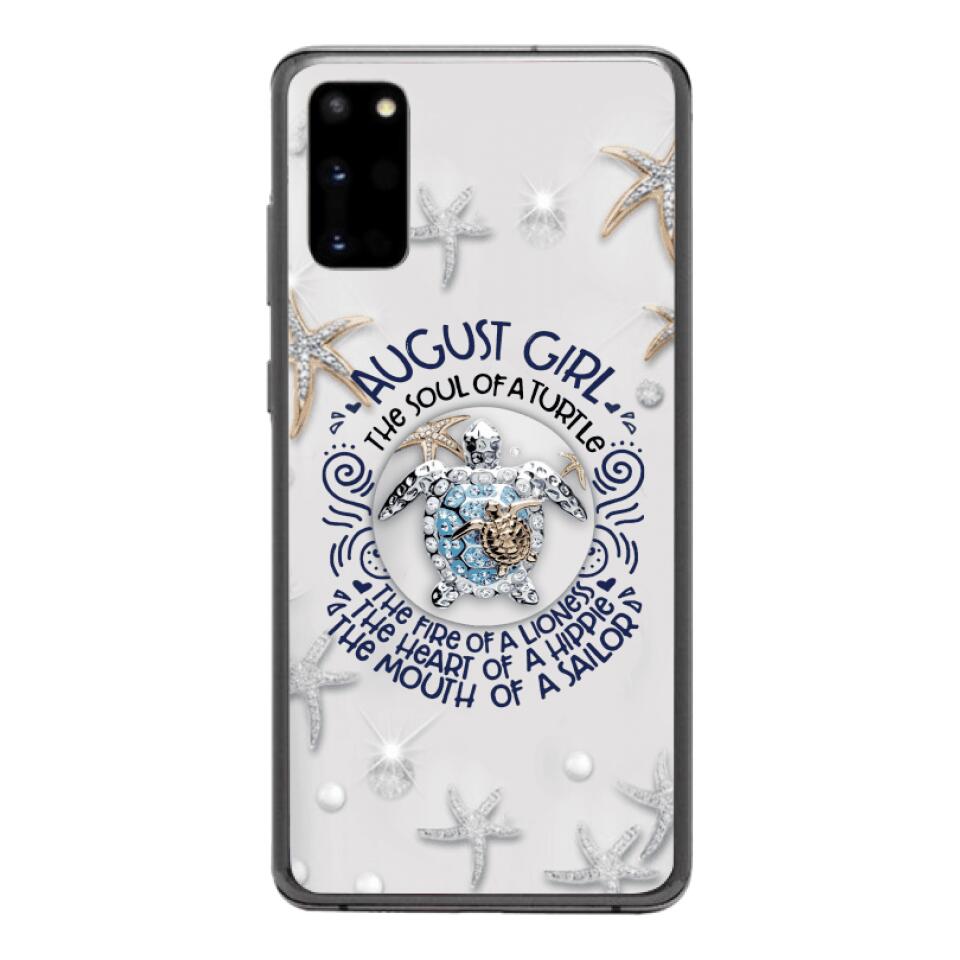 PERSONALIZED AUGUST TURTLE GIRL PHONECASE QTTQ2803