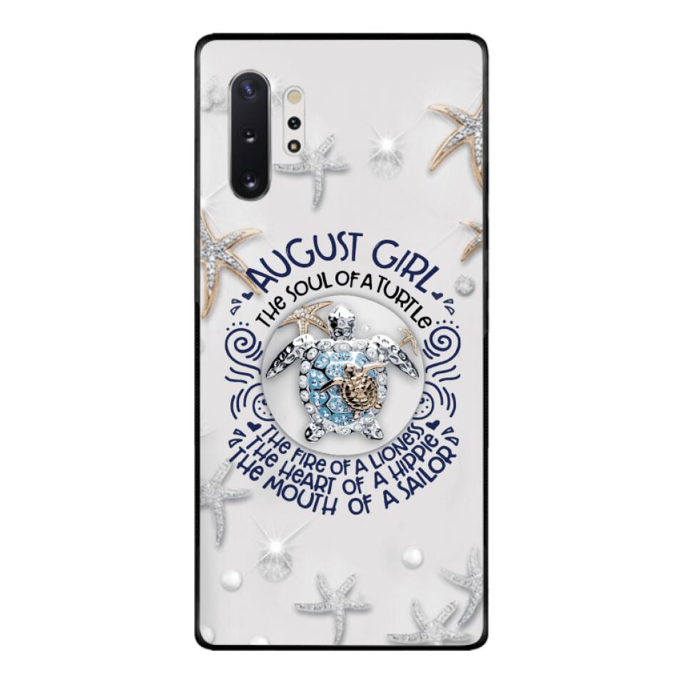 PERSONALIZED AUGUST TURTLE GIRL PHONECASE QTTQ2803