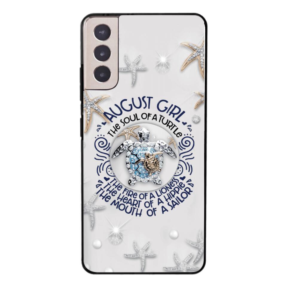 PERSONALIZED AUGUST TURTLE GIRL PHONECASE QTTQ2803