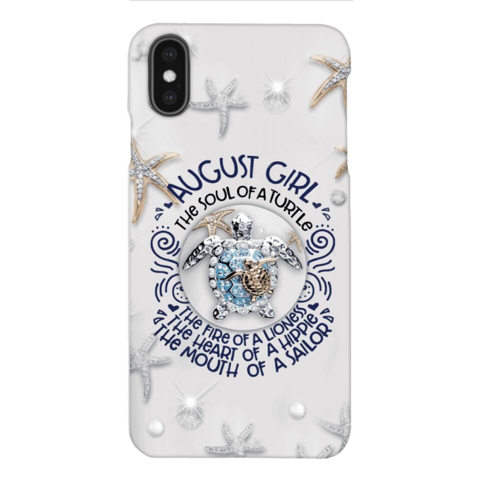 PERSONALIZED AUGUST TURTLE GIRL PHONECASE QTTQ2803