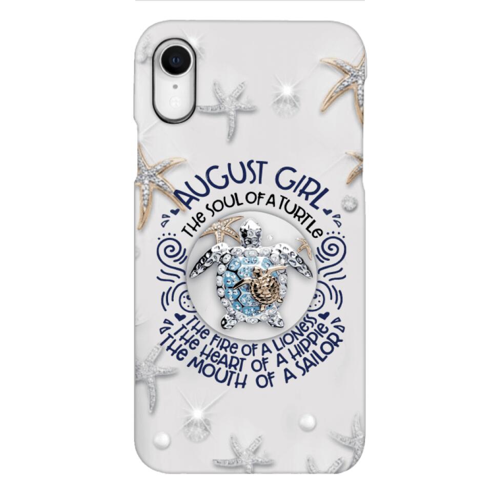 PERSONALIZED AUGUST TURTLE GIRL PHONECASE QTTQ2803