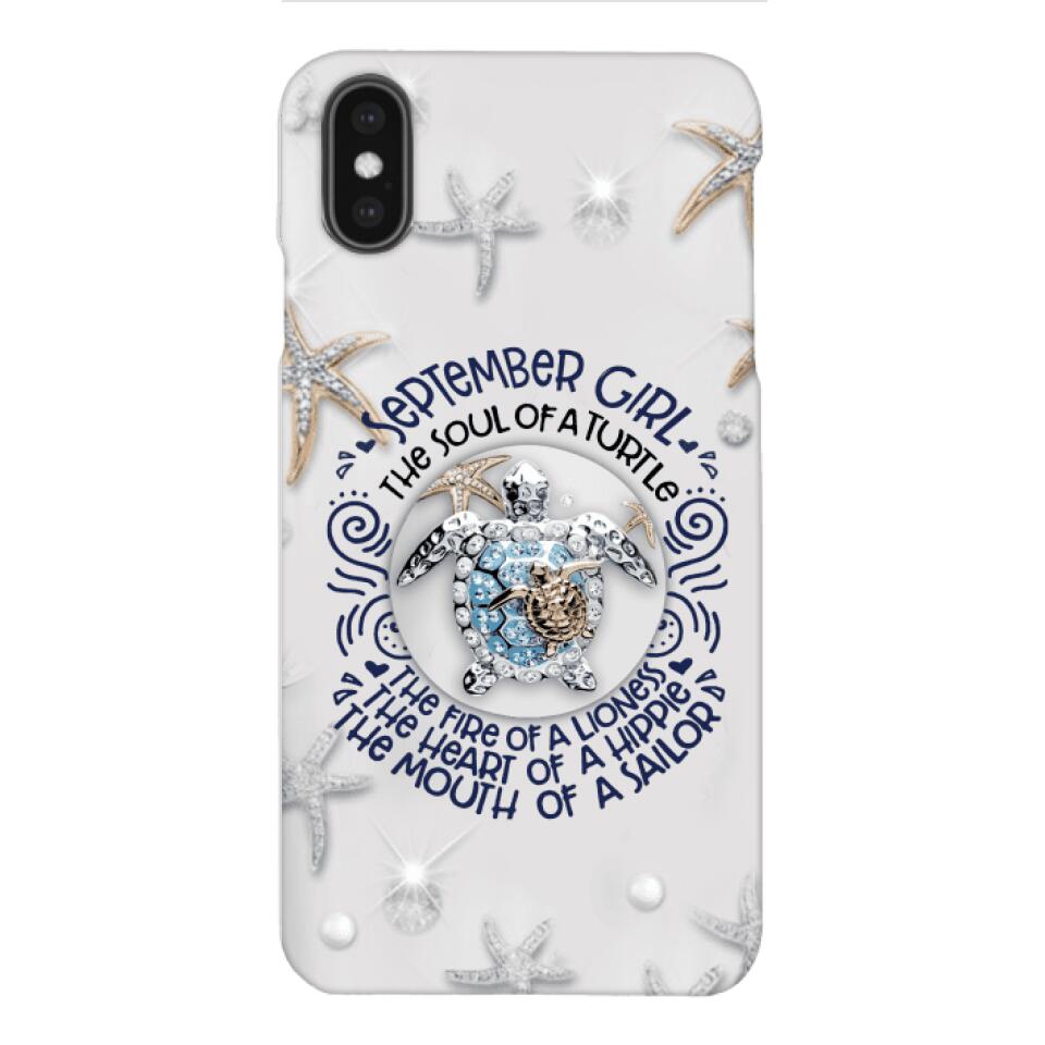PERSONALIZED SEPTEMBER TURTLE GIRL PHONECASE QTTQ2803