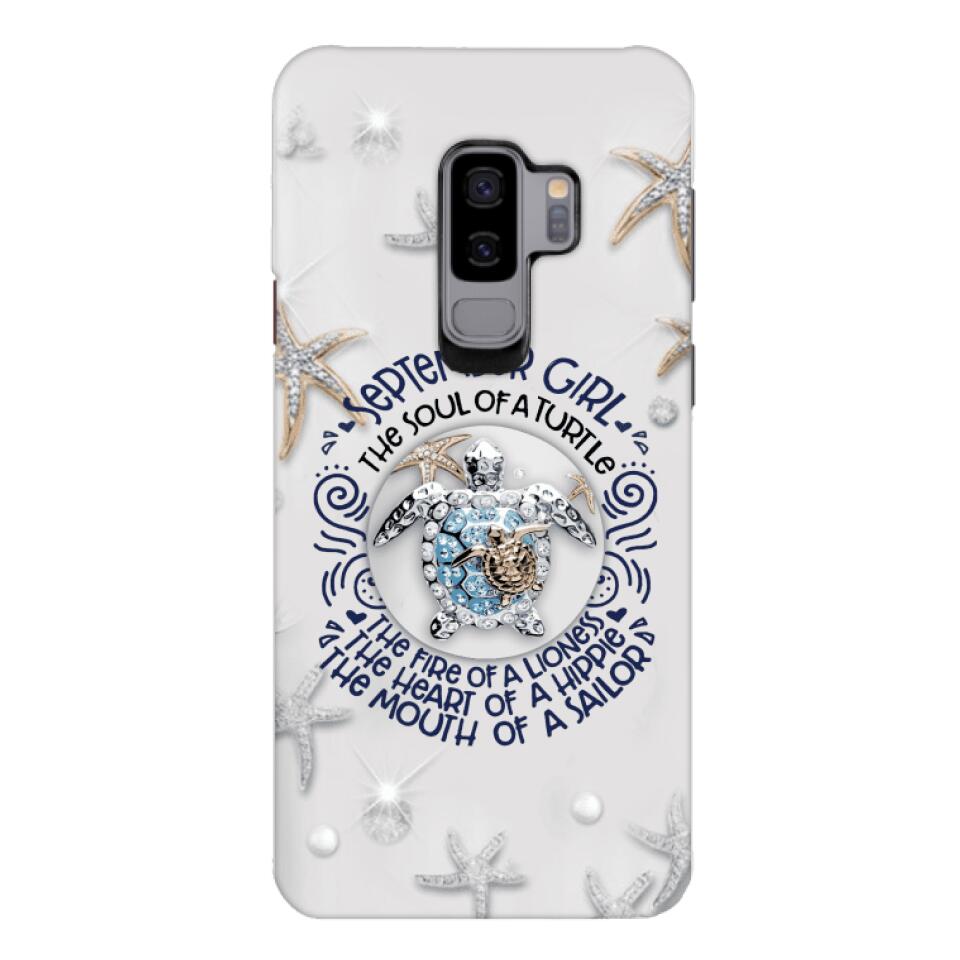PERSONALIZED SEPTEMBER TURTLE GIRL PHONECASE QTTQ2803
