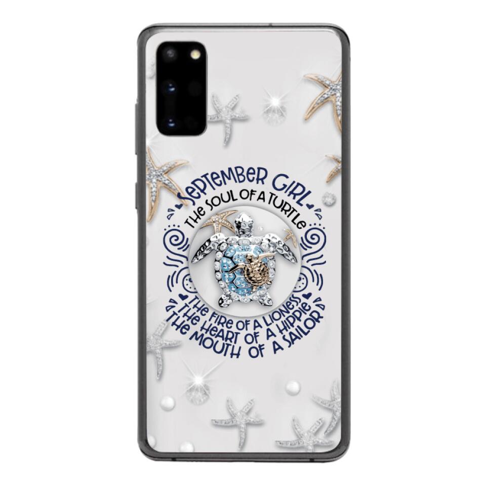 PERSONALIZED SEPTEMBER TURTLE GIRL PHONECASE QTTQ2803