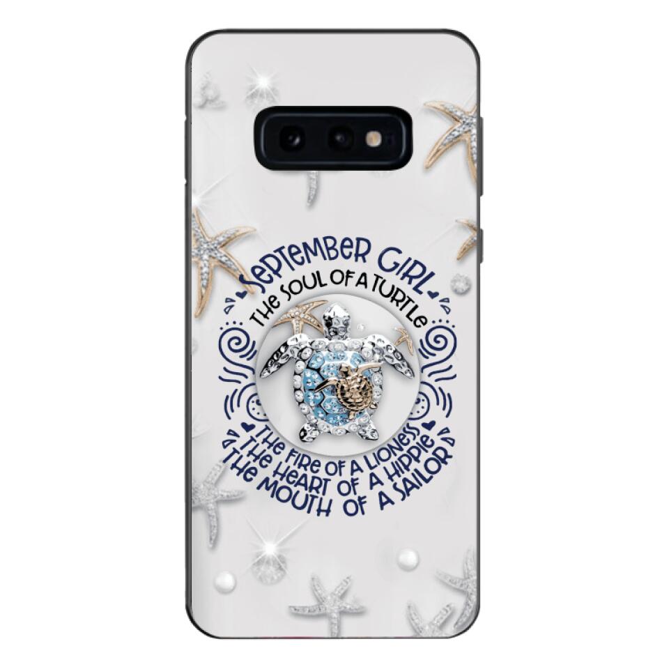 PERSONALIZED SEPTEMBER TURTLE GIRL PHONECASE QTTQ2803