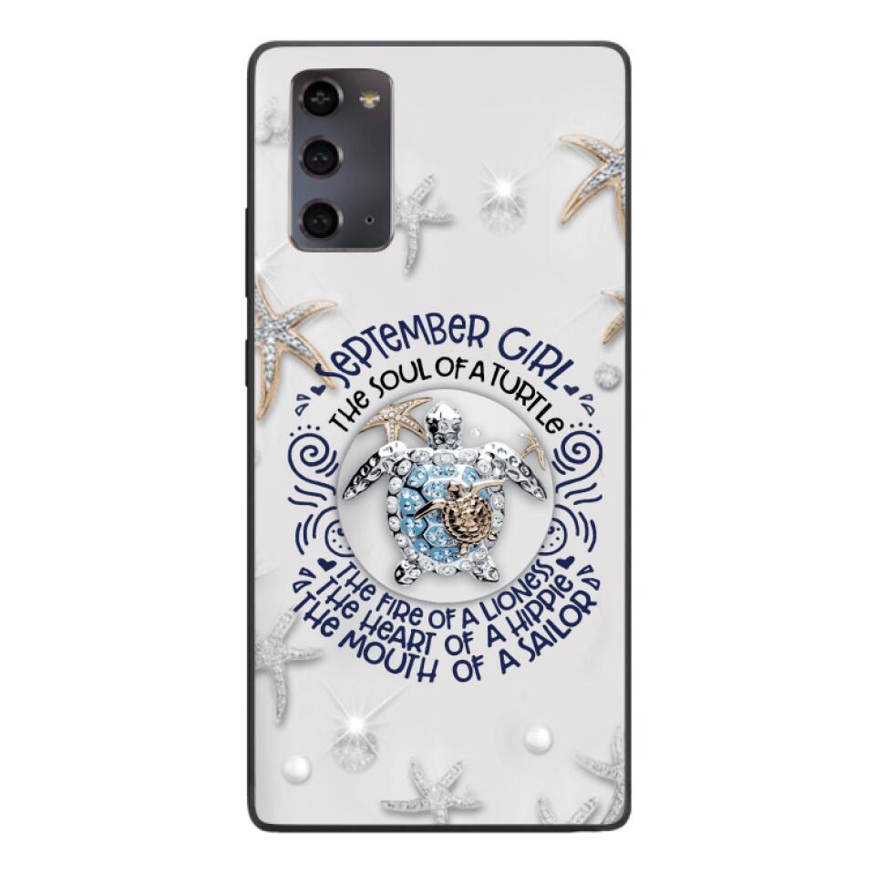PERSONALIZED SEPTEMBER TURTLE GIRL PHONECASE QTTQ2803