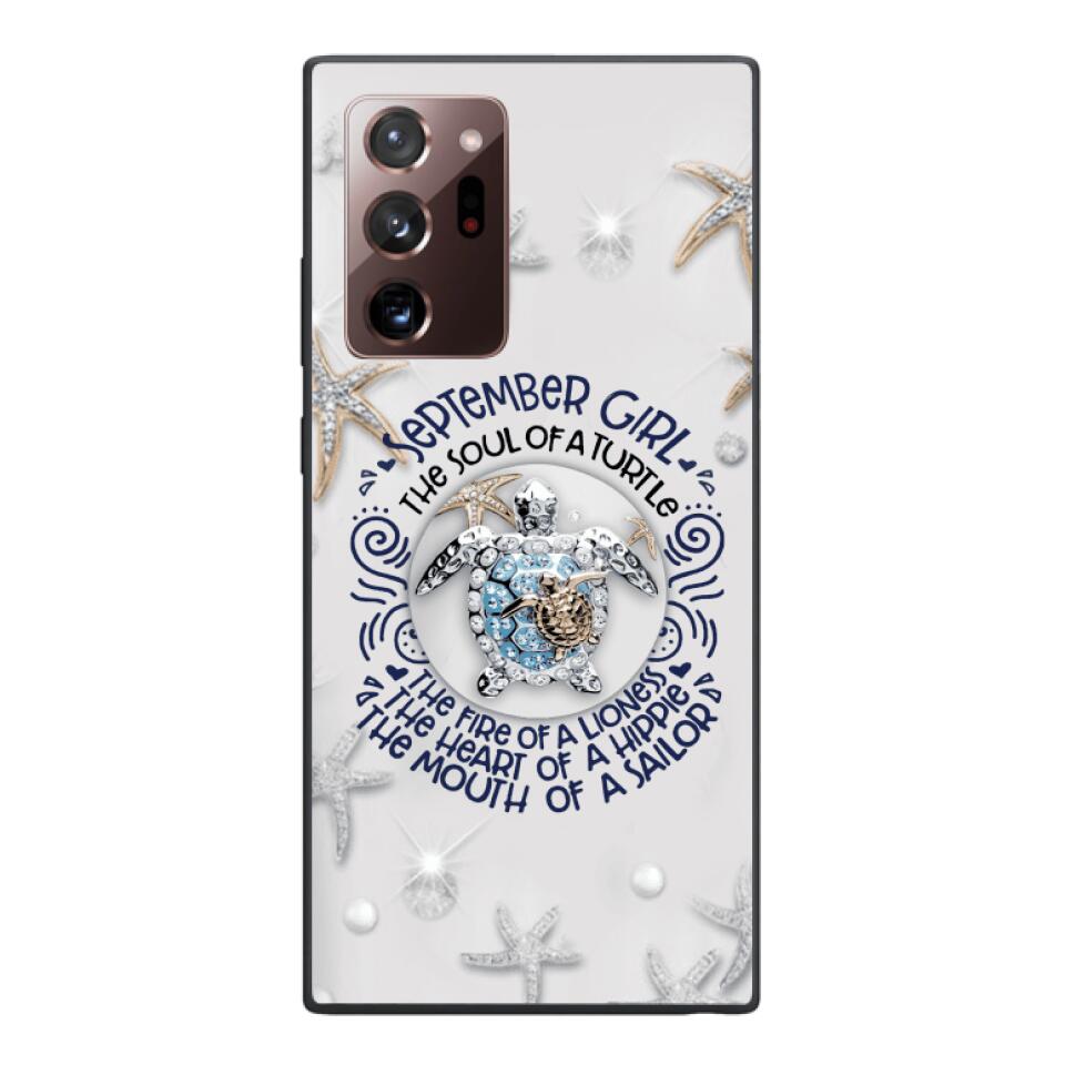 PERSONALIZED SEPTEMBER TURTLE GIRL PHONECASE QTTQ2803