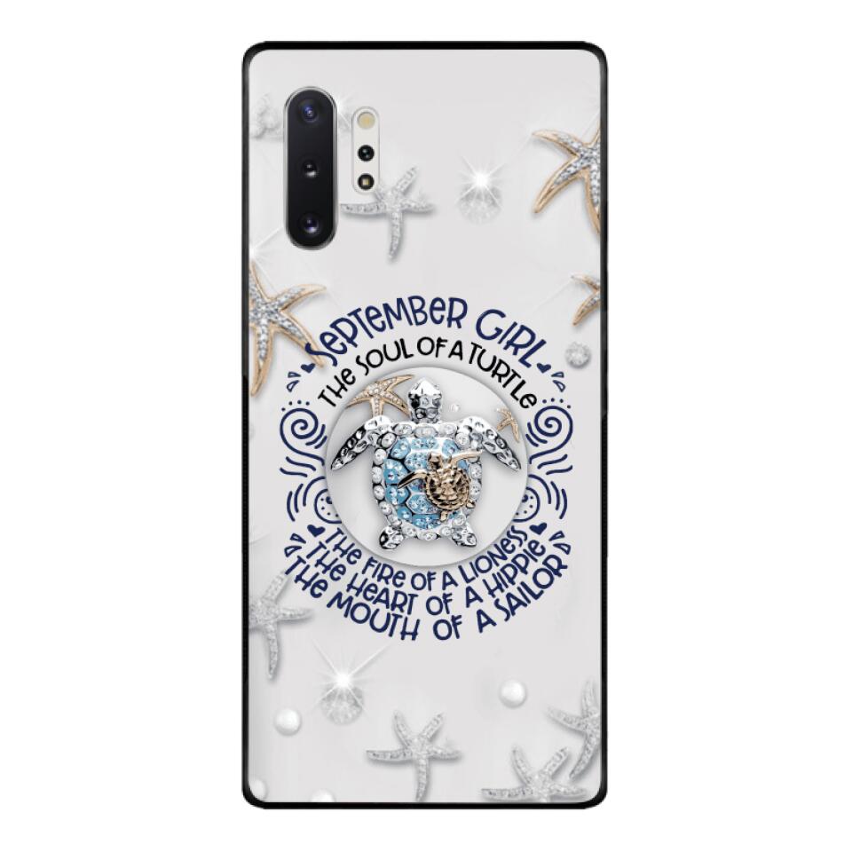 PERSONALIZED SEPTEMBER TURTLE GIRL PHONECASE QTTQ2803