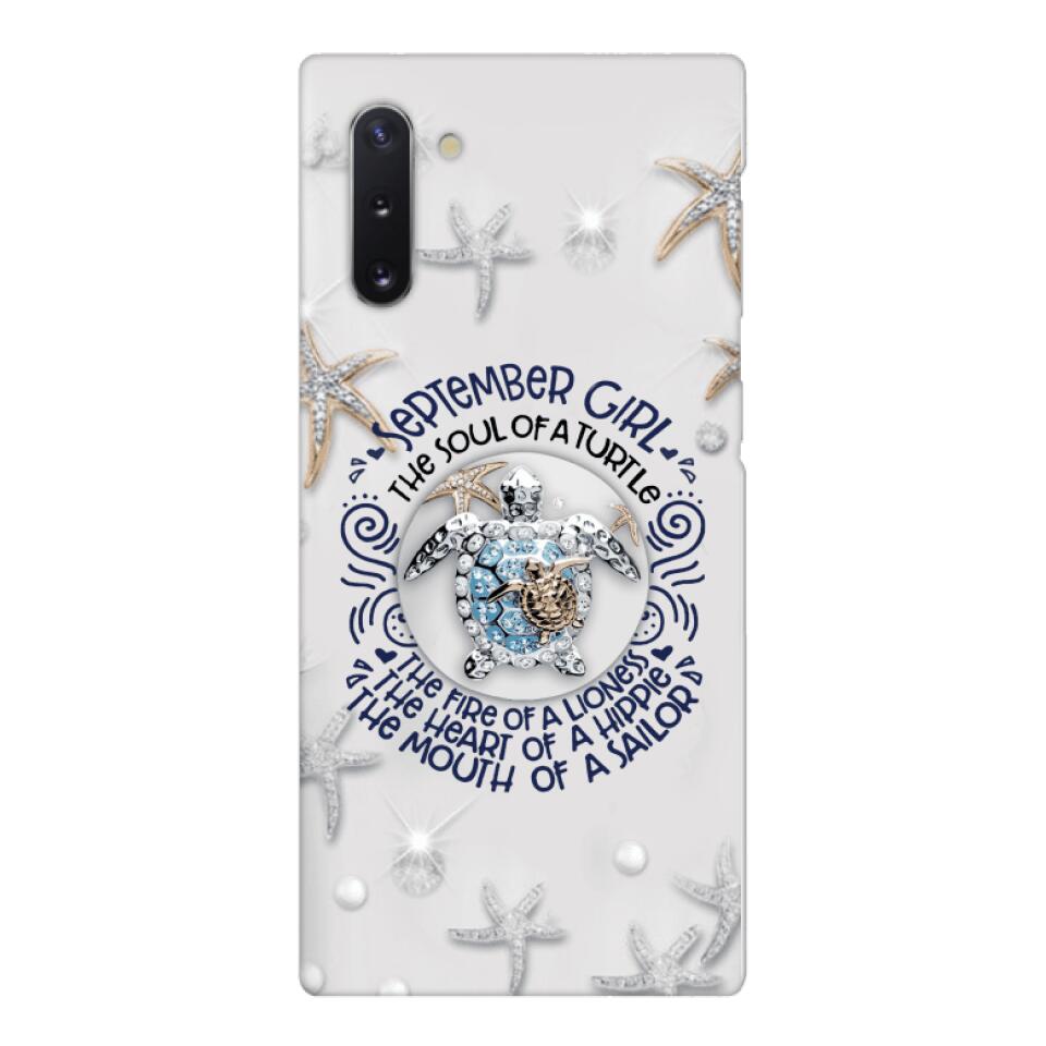 PERSONALIZED SEPTEMBER TURTLE GIRL PHONECASE QTTQ2803