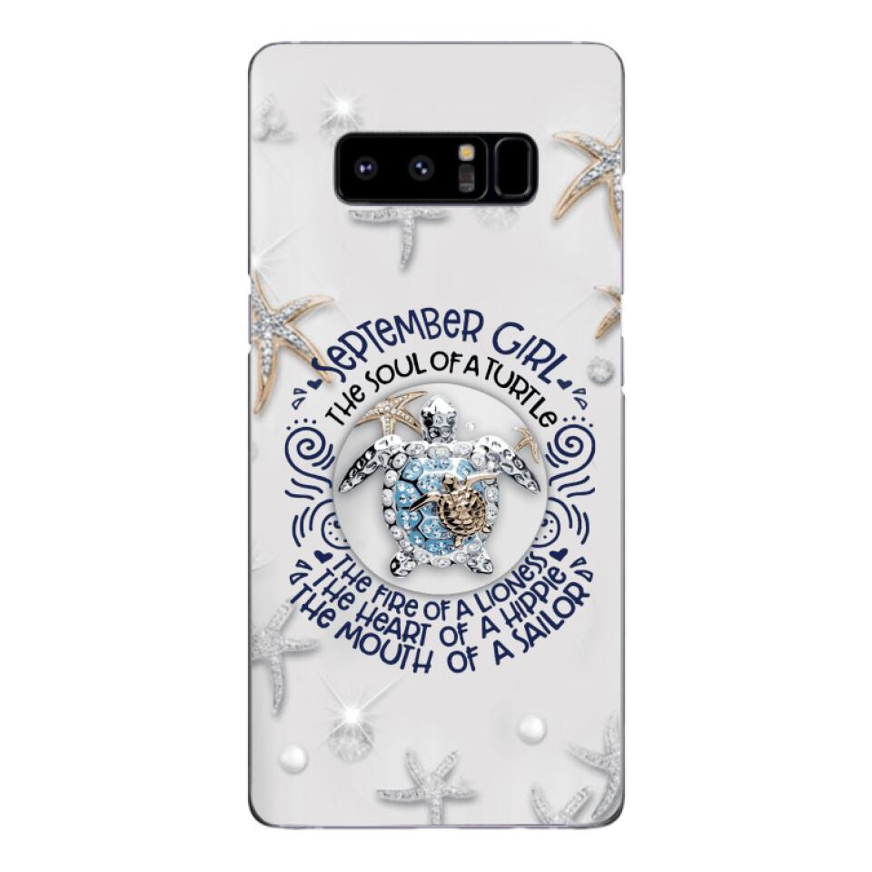 PERSONALIZED SEPTEMBER TURTLE GIRL PHONECASE QTTQ2803