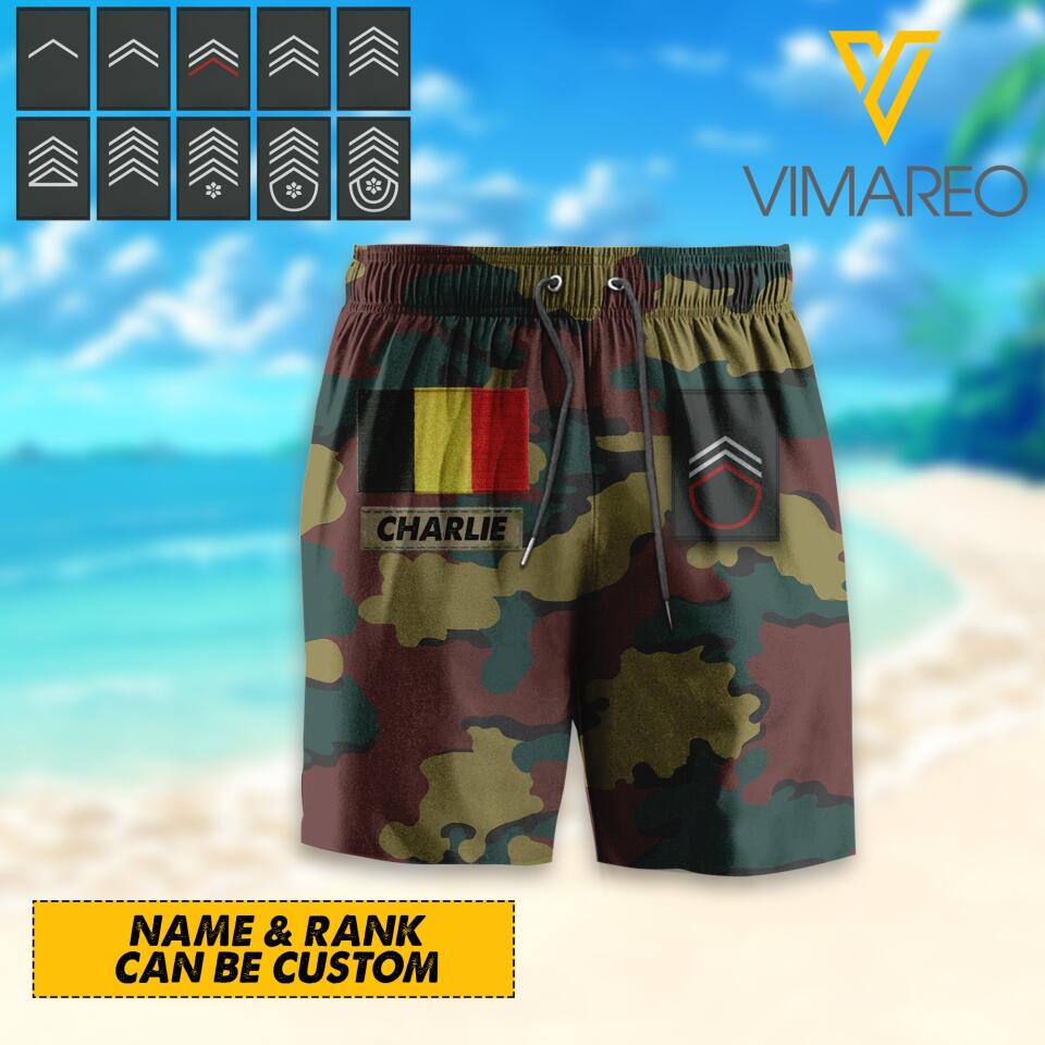PERSONALIZED BELGIUM ARMY CAMO SHORTS QTHC2803