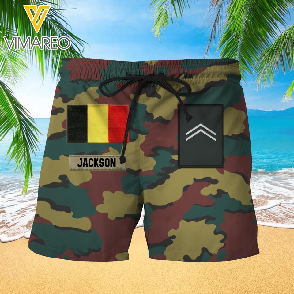 PERSONALIZED BELGIUM ARMY CAMO SHORTS QTHC2803