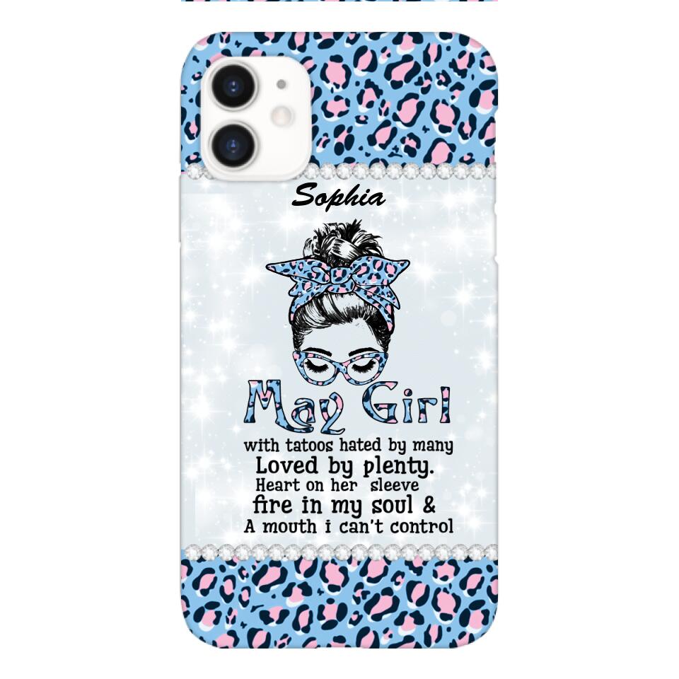 Personalized May Girl With Tatoos Phone Case Printed 25MAR-QH28