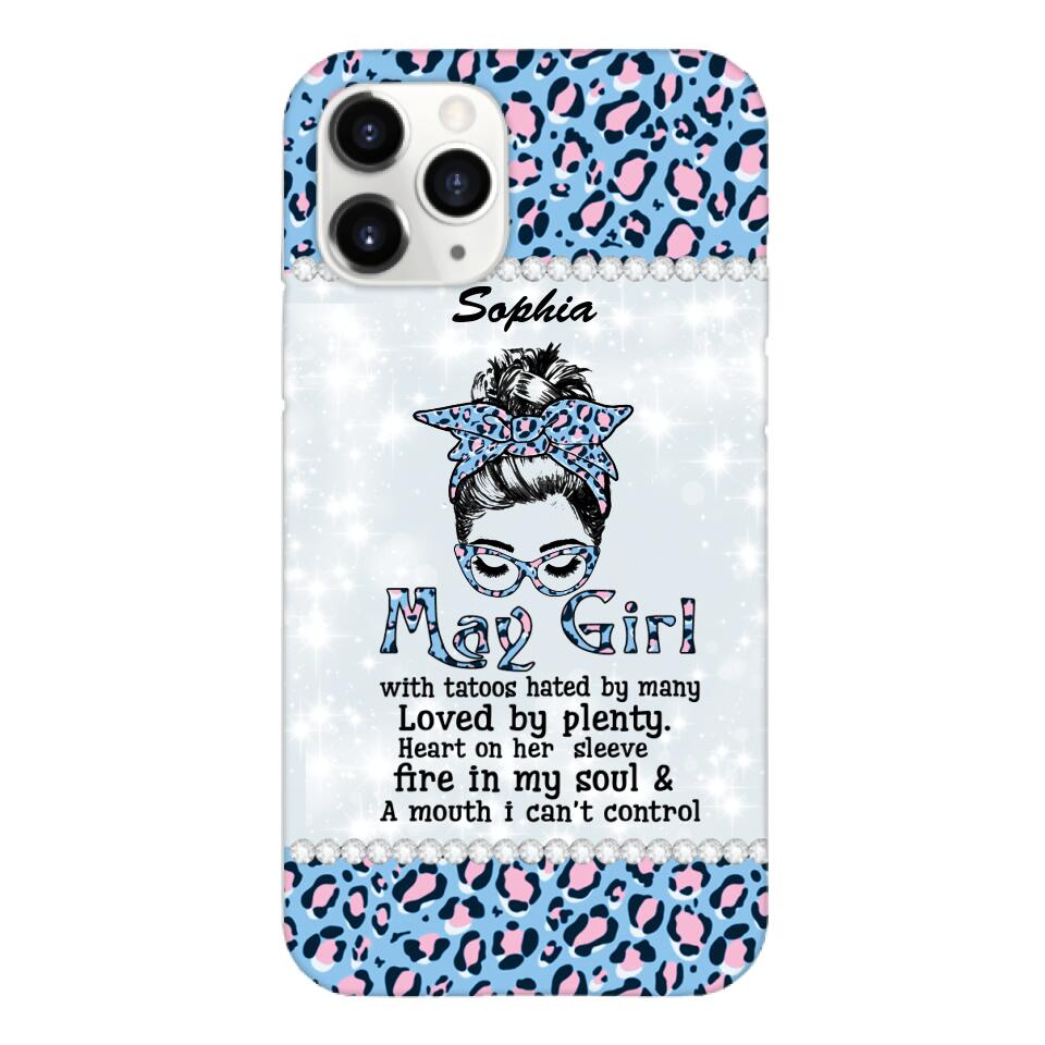 Personalized May Girl With Tatoos Phone Case Printed 25MAR-QH28