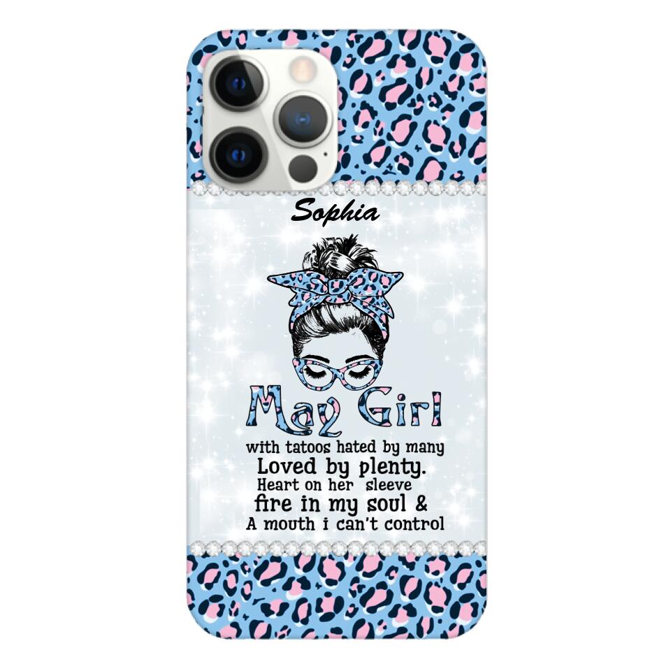 Personalized May Girl With Tatoos Phone Case Printed 25MAR-QH28