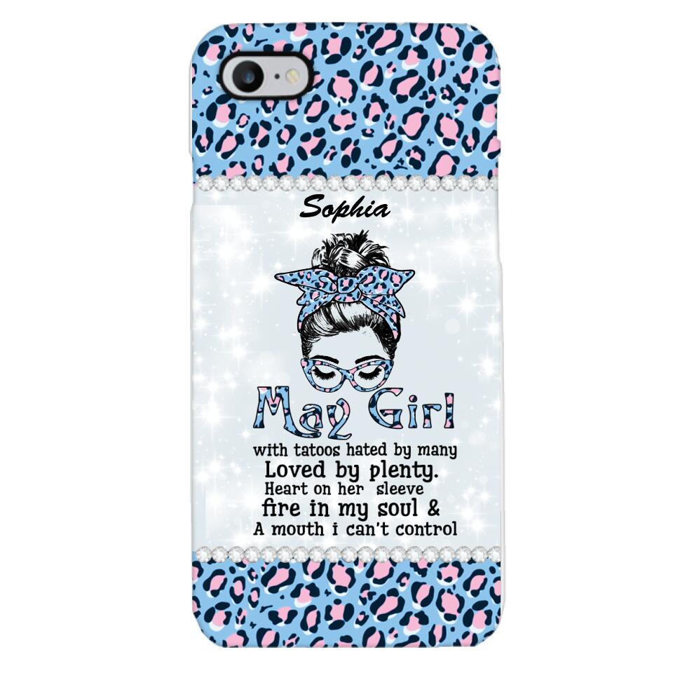 Personalized May Girl With Tatoos Phone Case Printed 25MAR-QH28