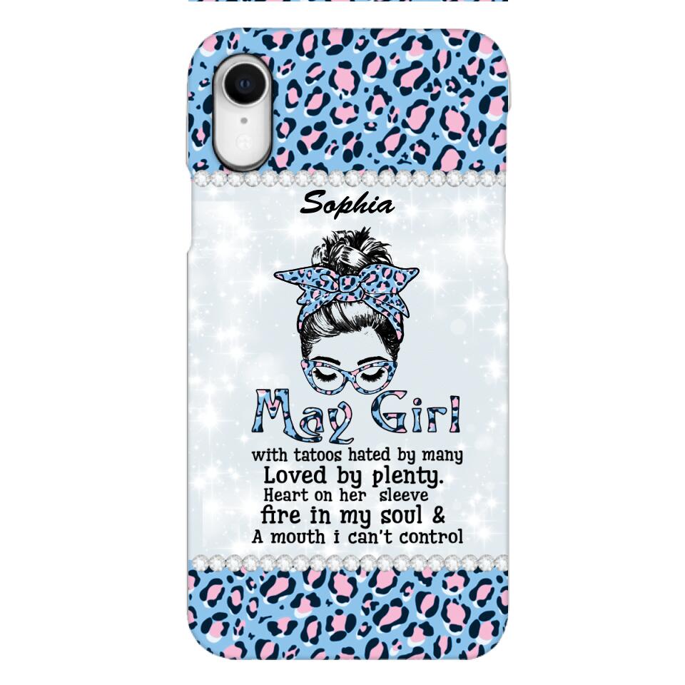 Personalized May Girl With Tatoos Phone Case Printed 25MAR-QH28