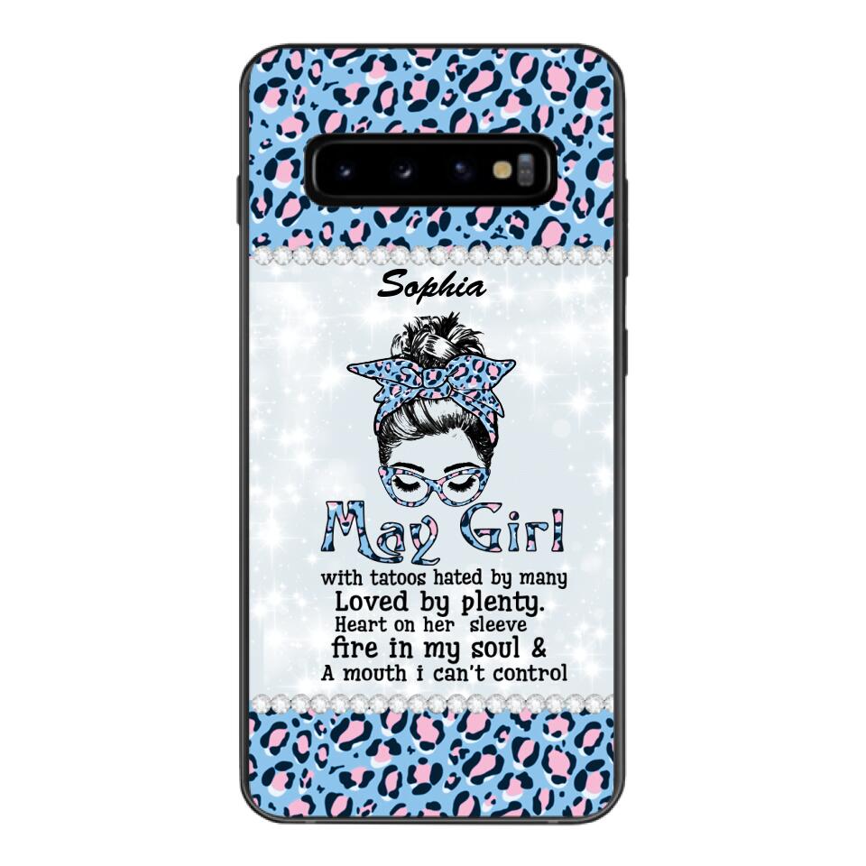 Personalized May Girl With Tatoos Phone Case Printed 25MAR-QH28